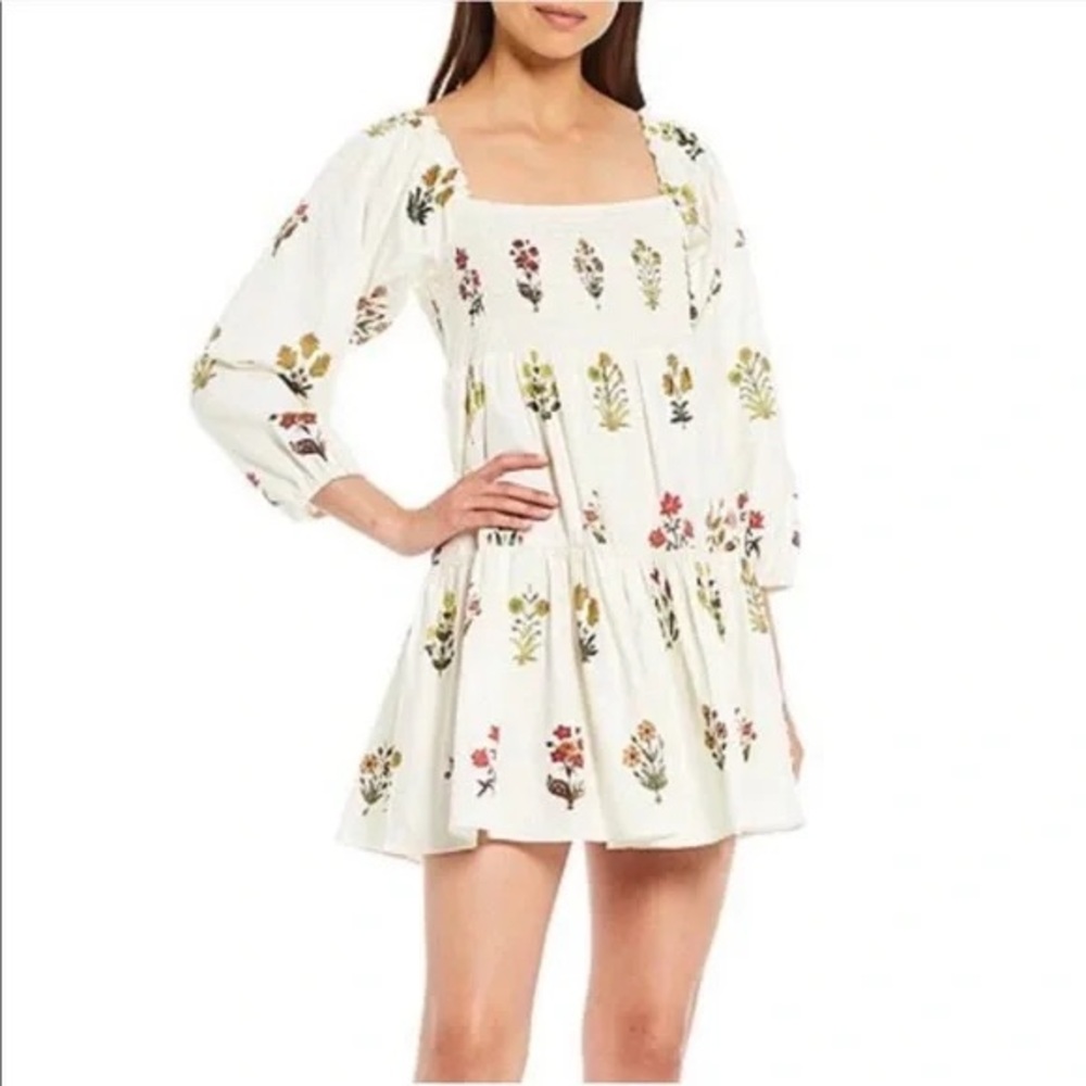 Sachin + Babi x Dillards Cream Pink Yellow Floral Long Sleeve Dress, Size 8